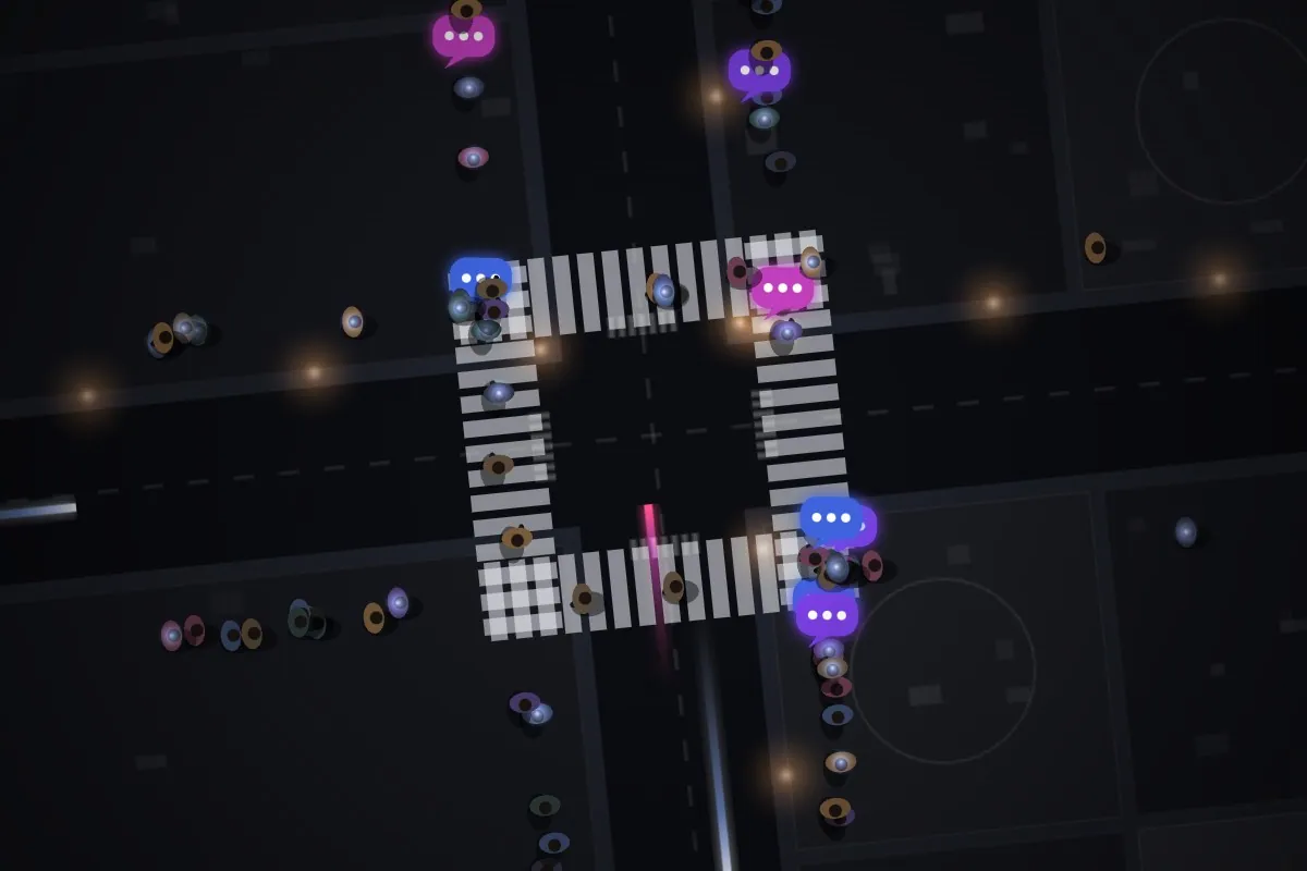 People crossing a city street